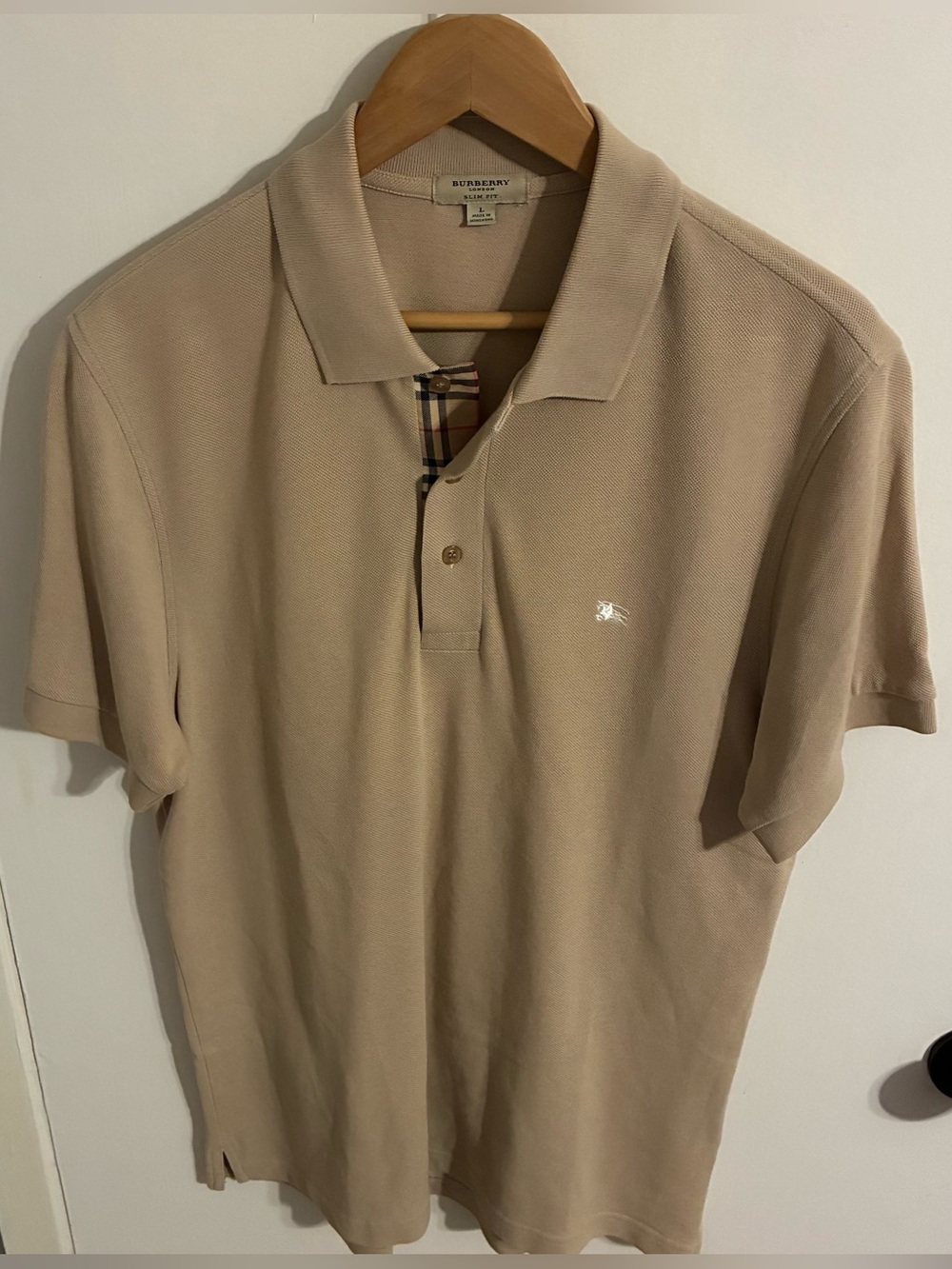 Burberry Beige Polo with Signature Check